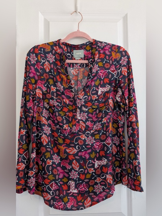 Maeve Tops - Anthropologie Maeve Primitive Animal Novelty Artsy Blouse Multicolored Size 2